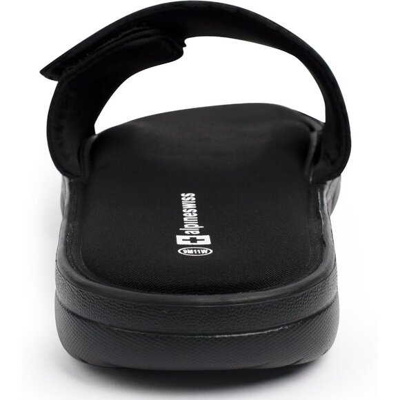 Men\'s Slide Sandals Black Arch Support Adjustable Strap Anti-Slip